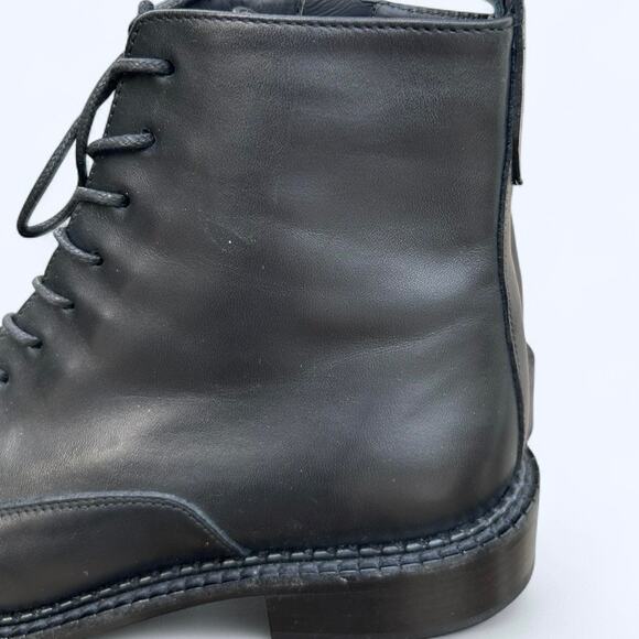 Vince Cabria Combat Boots Black Leather Lace-Up Ankle Boots Women's size 7 NEW - Picture 12 of 12